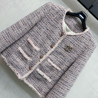 Chanel Classic Jacket Pink Tweed 341921