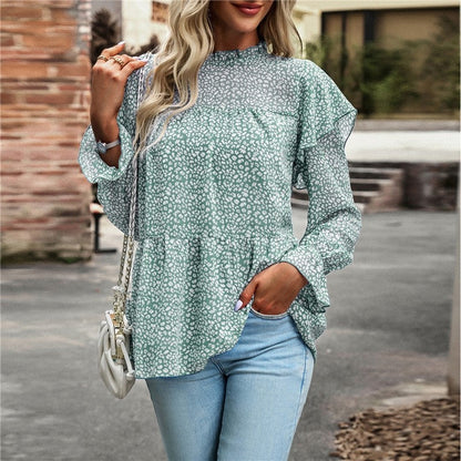 Lotus Lantern Sleeve Floral Shirt