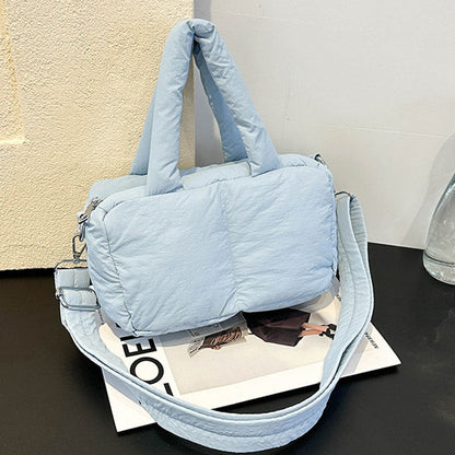Trendy Puffer Top Handle Tote Shoulder Bag