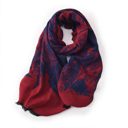 Jacquard Fringed Cashmere-Like Scarf
