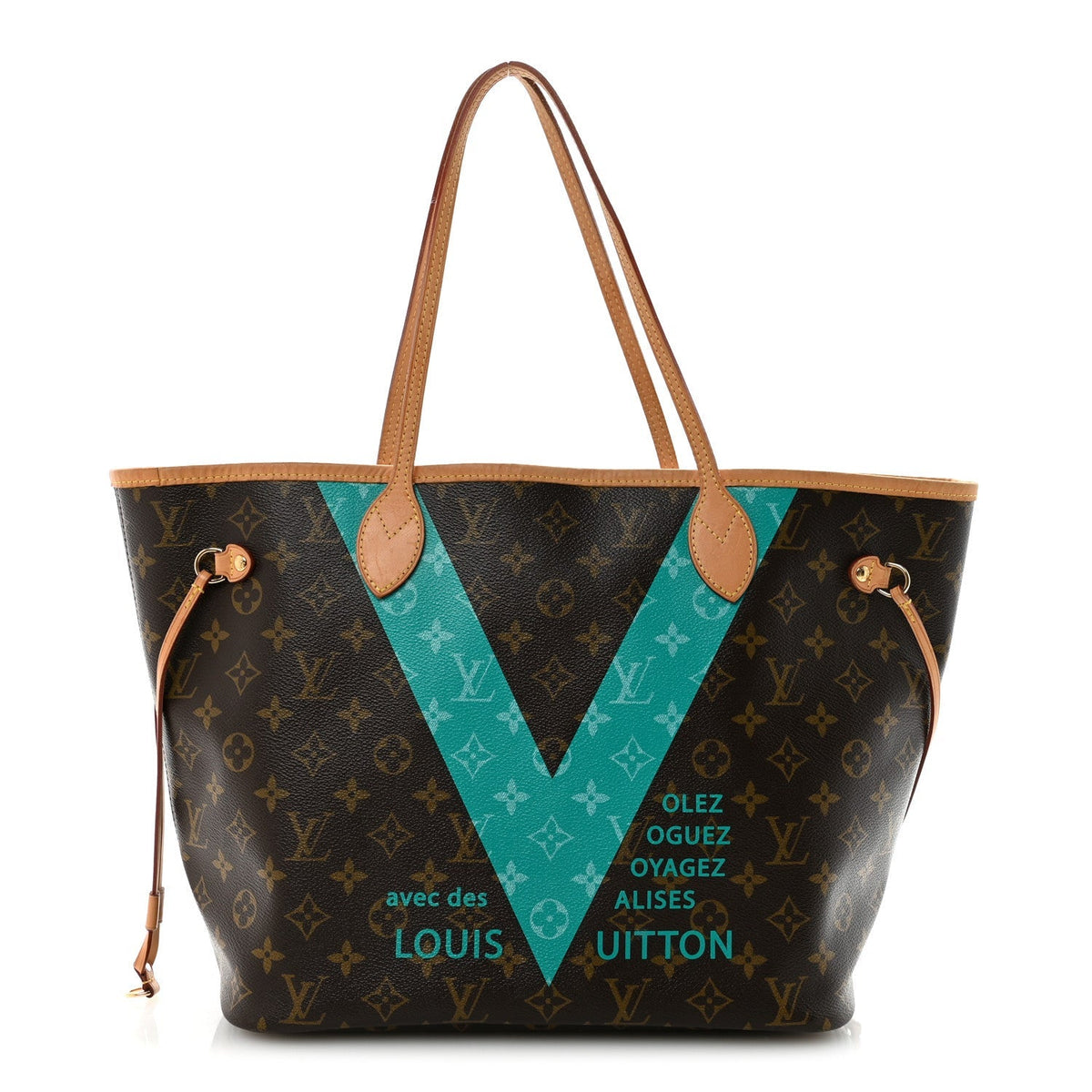 Monogram V Neverfull MM Turquoise
