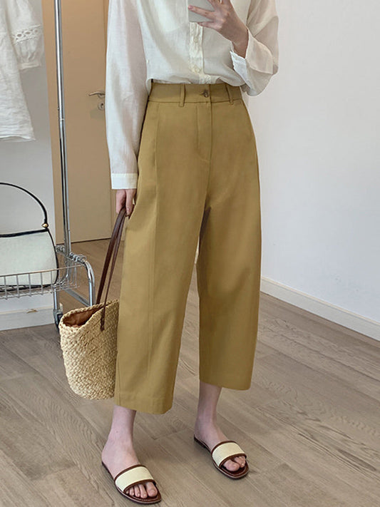 High Waisted Loose Solid Color Casual Pants Bottoms