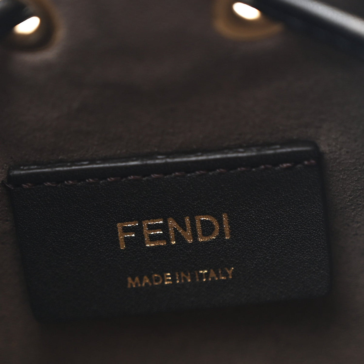 Vitello Liberty F is Fendi Bi-Color FF 1974 Embossed Mini Mon Tresor Bucket Bag Maya Black