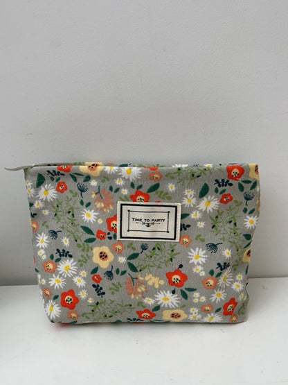 Cosbai - Floral Print Pouch Storage Bag With Zipper