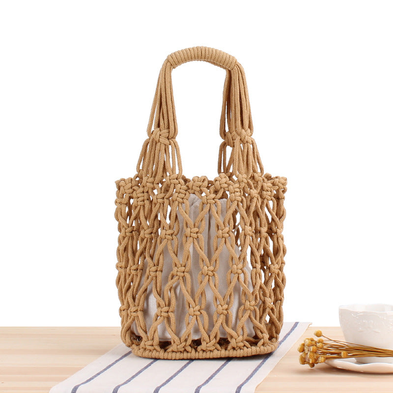 Crochet Market Bag Coarse Cotton Woven Bag