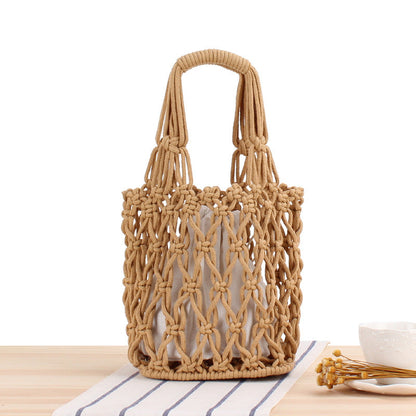 Crochet Market Bag Coarse Cotton Woven Bag