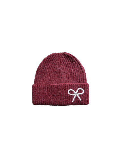 Haila - Knitted Beanie with Butterfly Embroidery