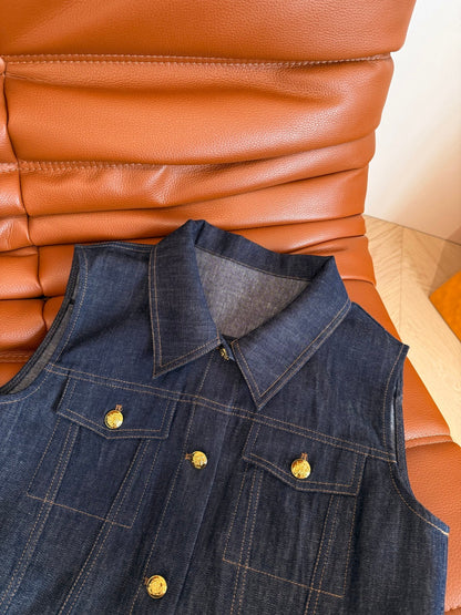 Celine 25 Denim Suit Blue Cotton
