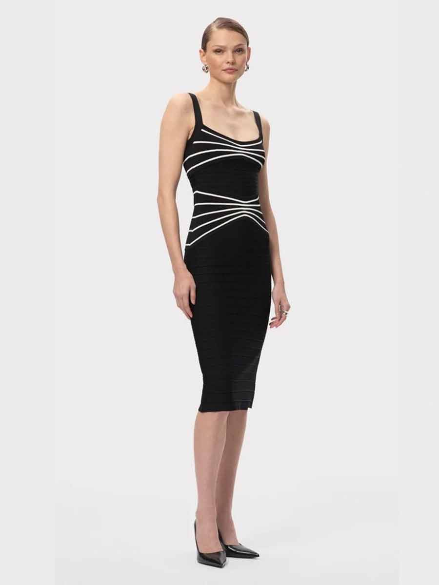 Juliana Sleeveless Bandage Midi Dress