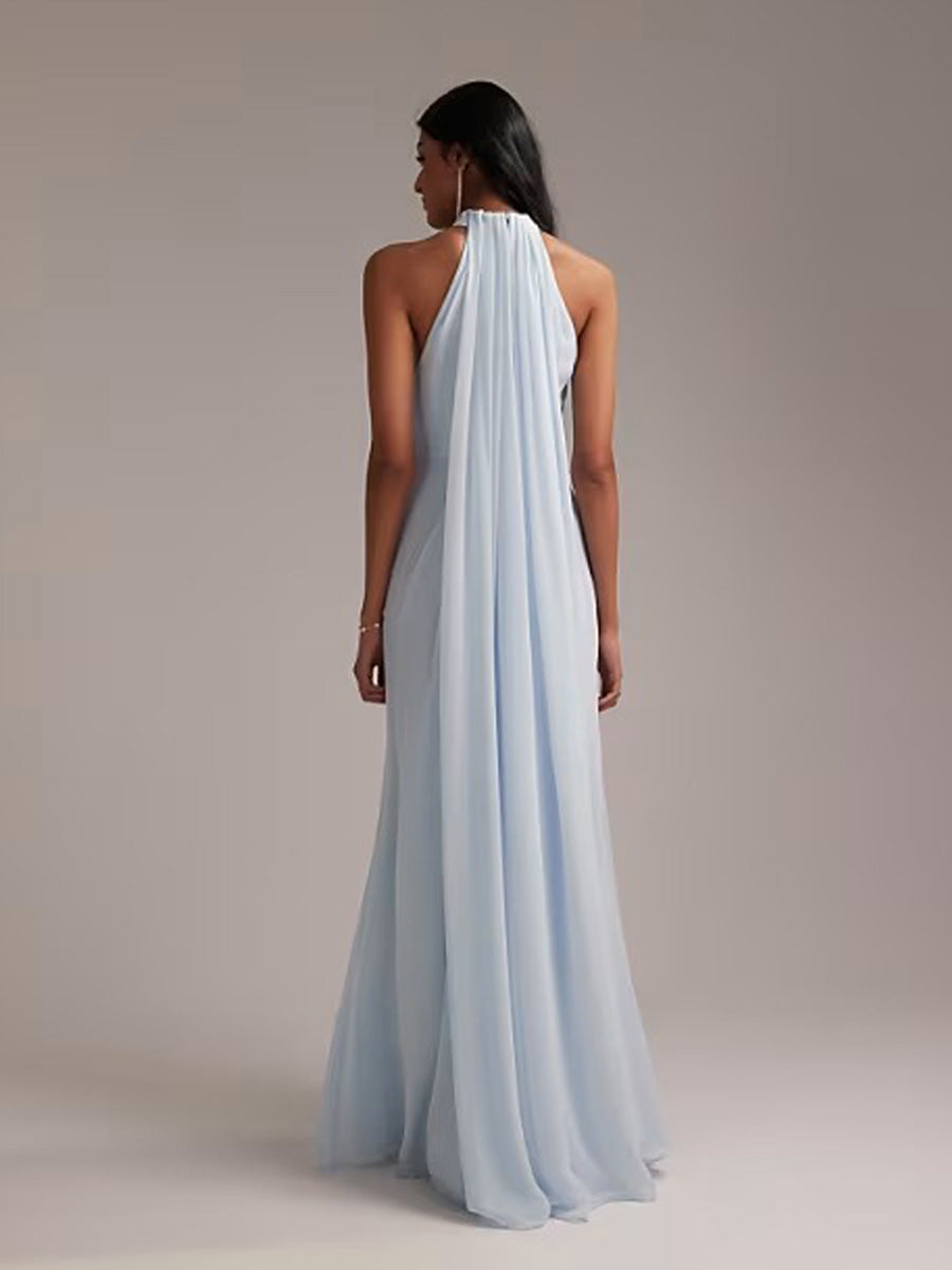 Isla Sleeveless Pleated Tulle Maxi Dress
