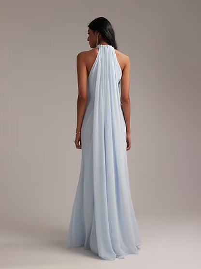 Isla Sleeveless Pleated Tulle Maxi Dress
