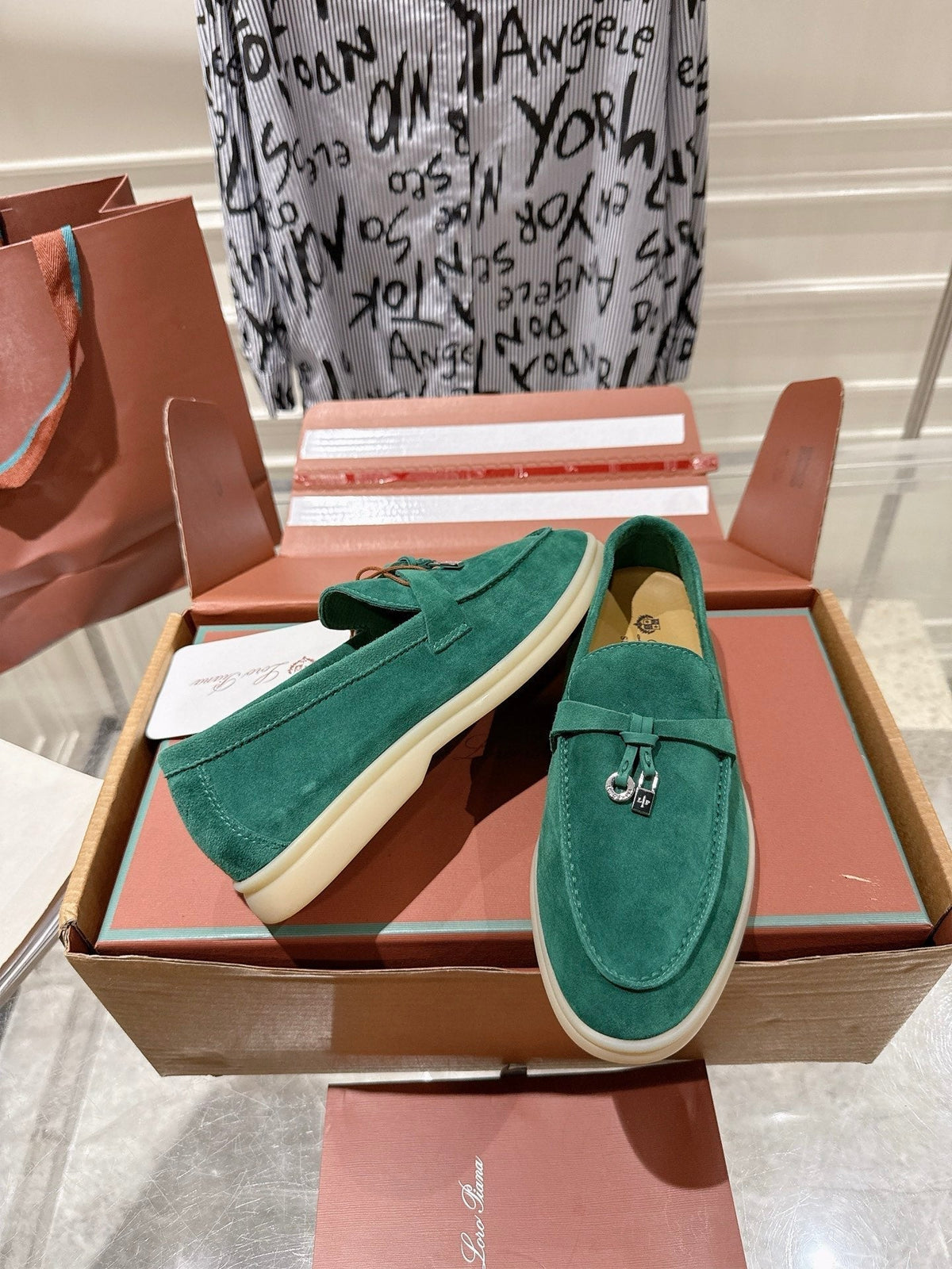 LP Summer Charms Walk Loafers Deep Green Suede 565857