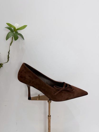 PRA 26SS High Heels Pumps 75 Dark Brown Suede 592358