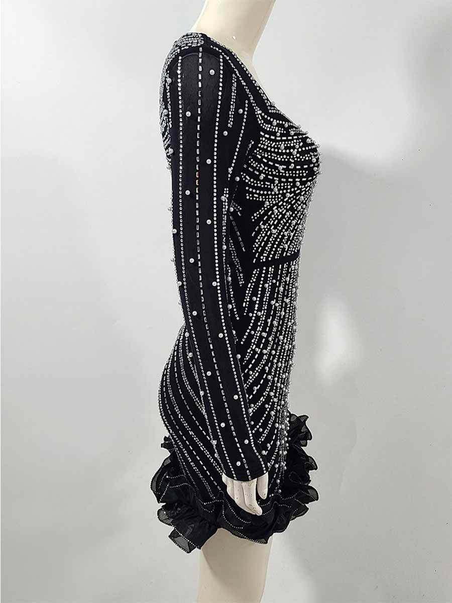 Sienna Diamond Bubble Bead Mini Dress