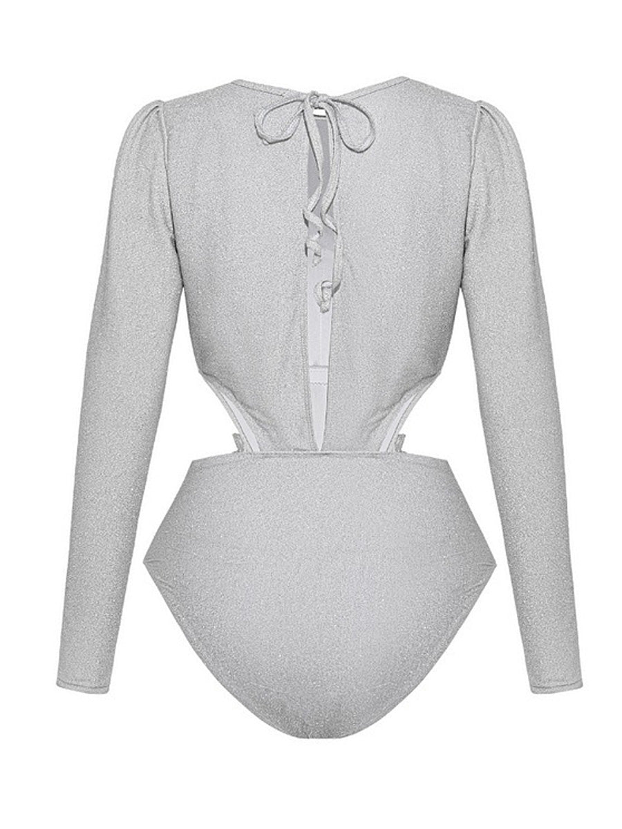 Saskia Long-Sleeved Openwork Swimsuit Set