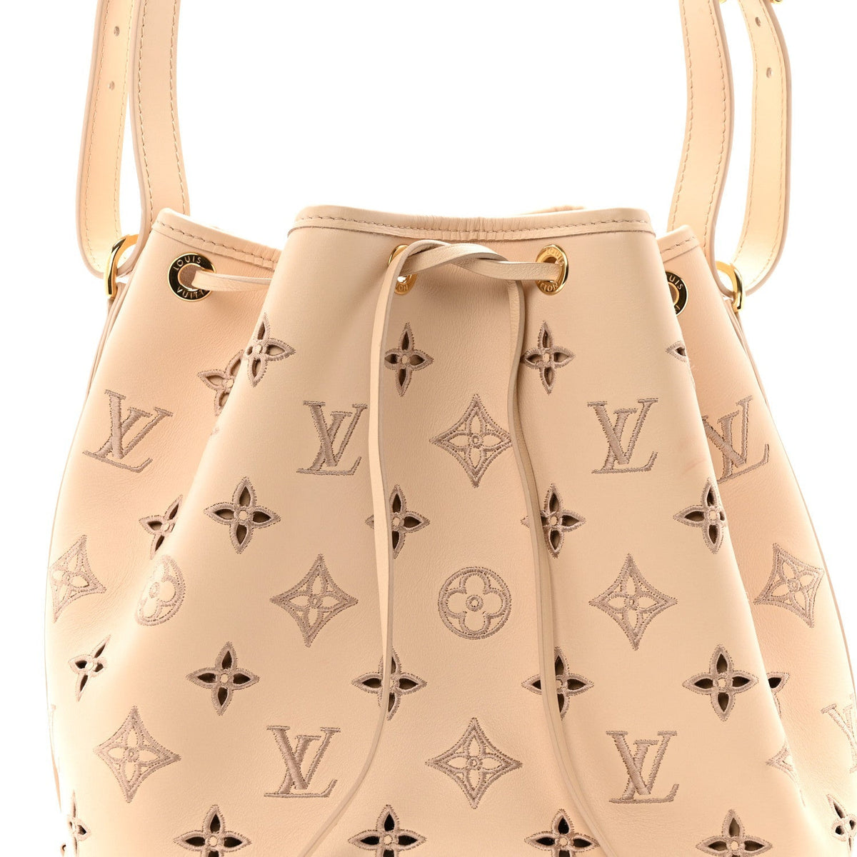 Calfskin Monogram Cutout Petit Noe Neutral