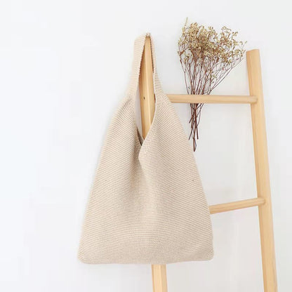 Crochet Tote Bag Portable Shopping Bag