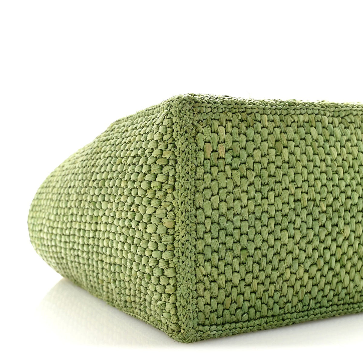 X PAULA'S IBIZA Raffia Font Tote Green
