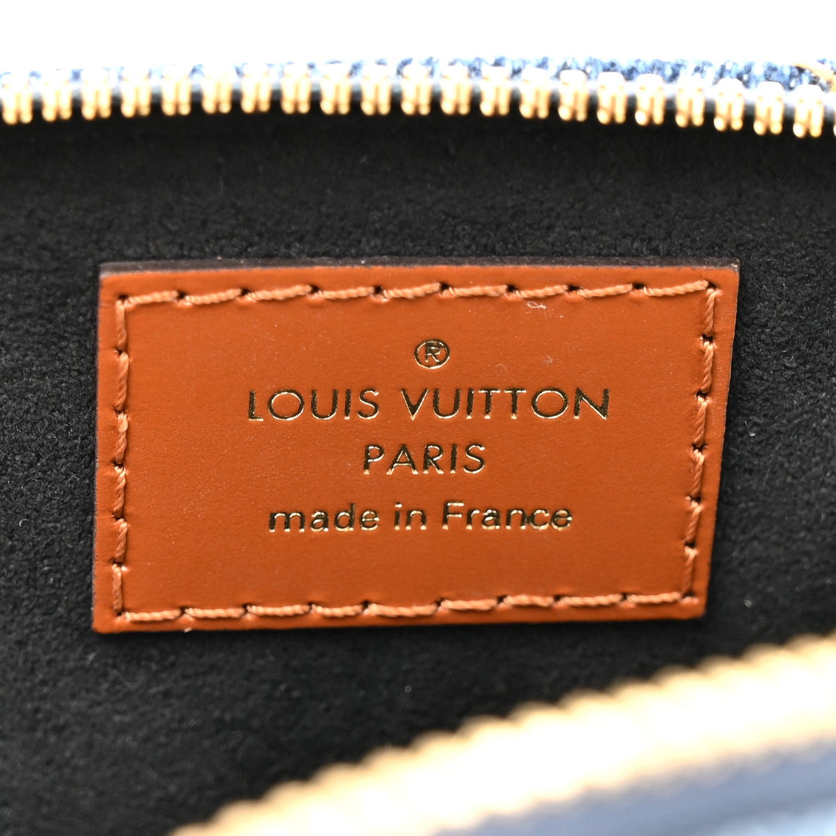 Denim Calfskin Reverse Monogram Malletage Alma BB Blue