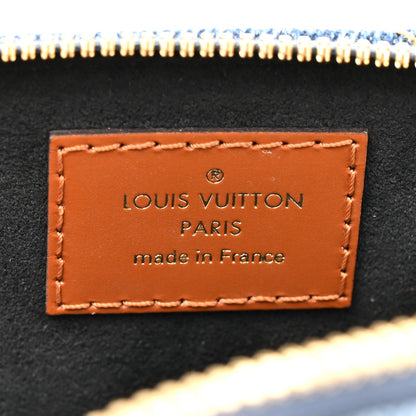 Denim Calfskin Reverse Monogram Malletage Alma BB Blue
