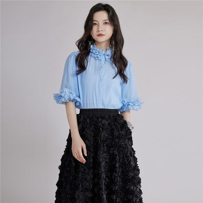 Loose Petal Short Sleeve Shirt