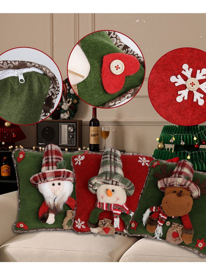 Xris - Christmas Character Fabric Pillow Covers - Festive Vibe