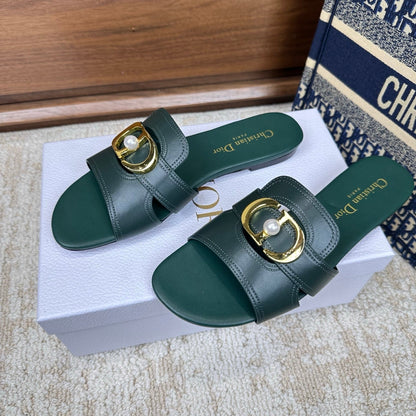 CD Montaigne Sandals Turquoise in Calfskin 598170