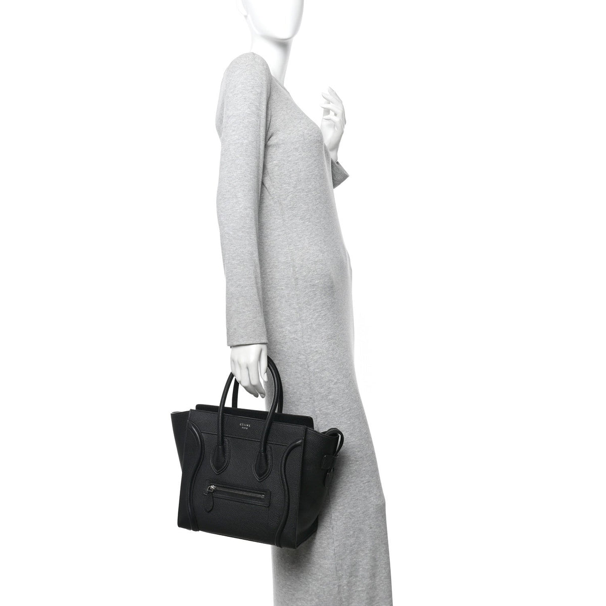 Drummed Calfskin Micro Luggage Black