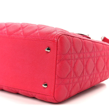 Grained Calfskin Cannage Medium Lady Dior Pink