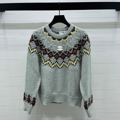 Chanel 2025 Sweater Gray Mix Colors Wool Nylon 319617