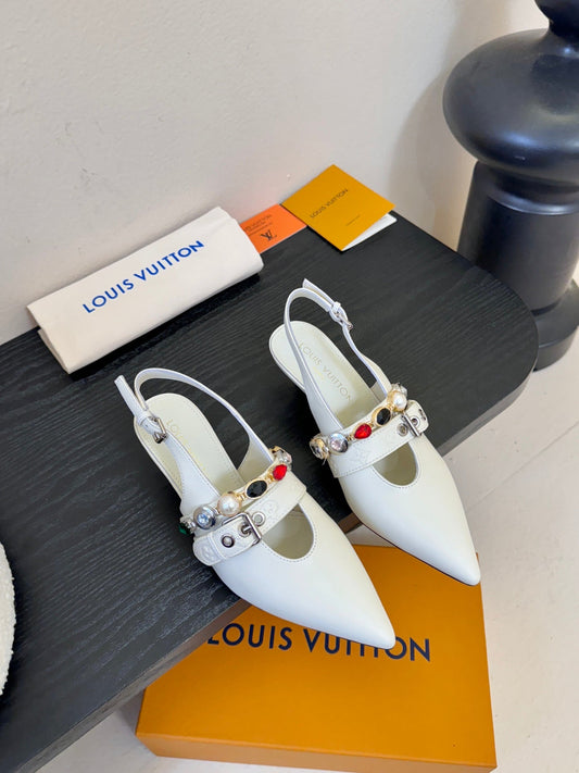 LV Vibe Slingback 6cm Off White Cowhide 580331