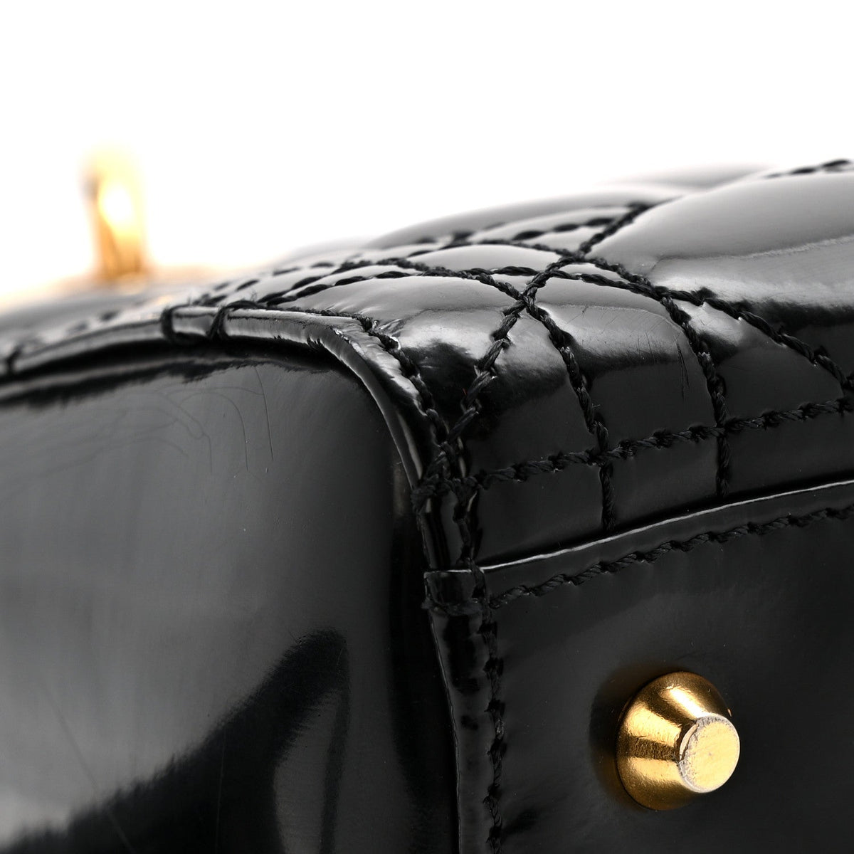 Patent Cannage Medium Lady Dior Black