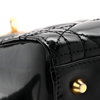 Patent Cannage Medium Lady Dior Black