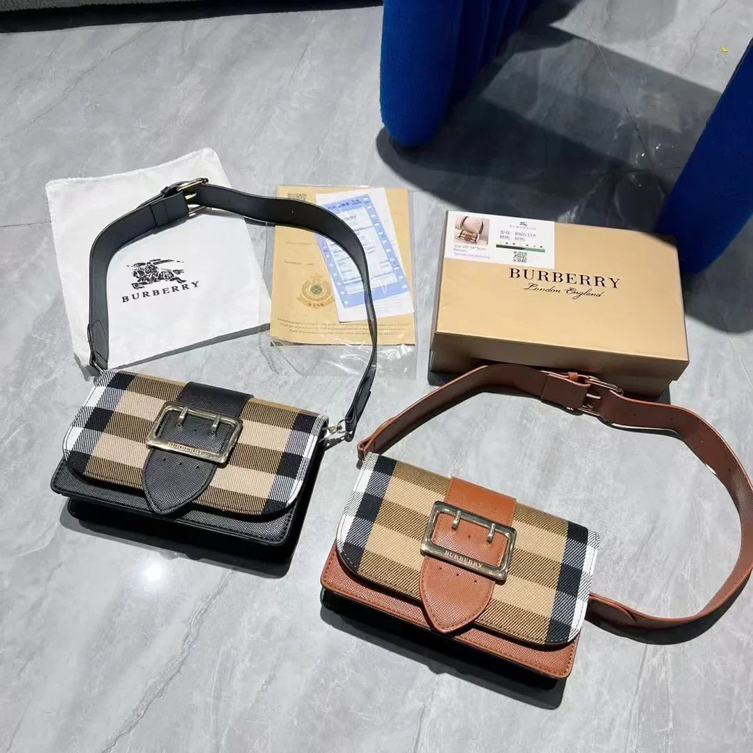 BB classic plaid small square bag