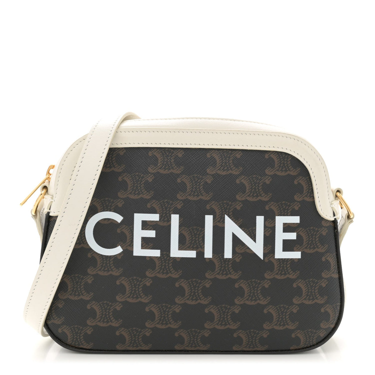 Triomphe Canvas Small Camera Bag White