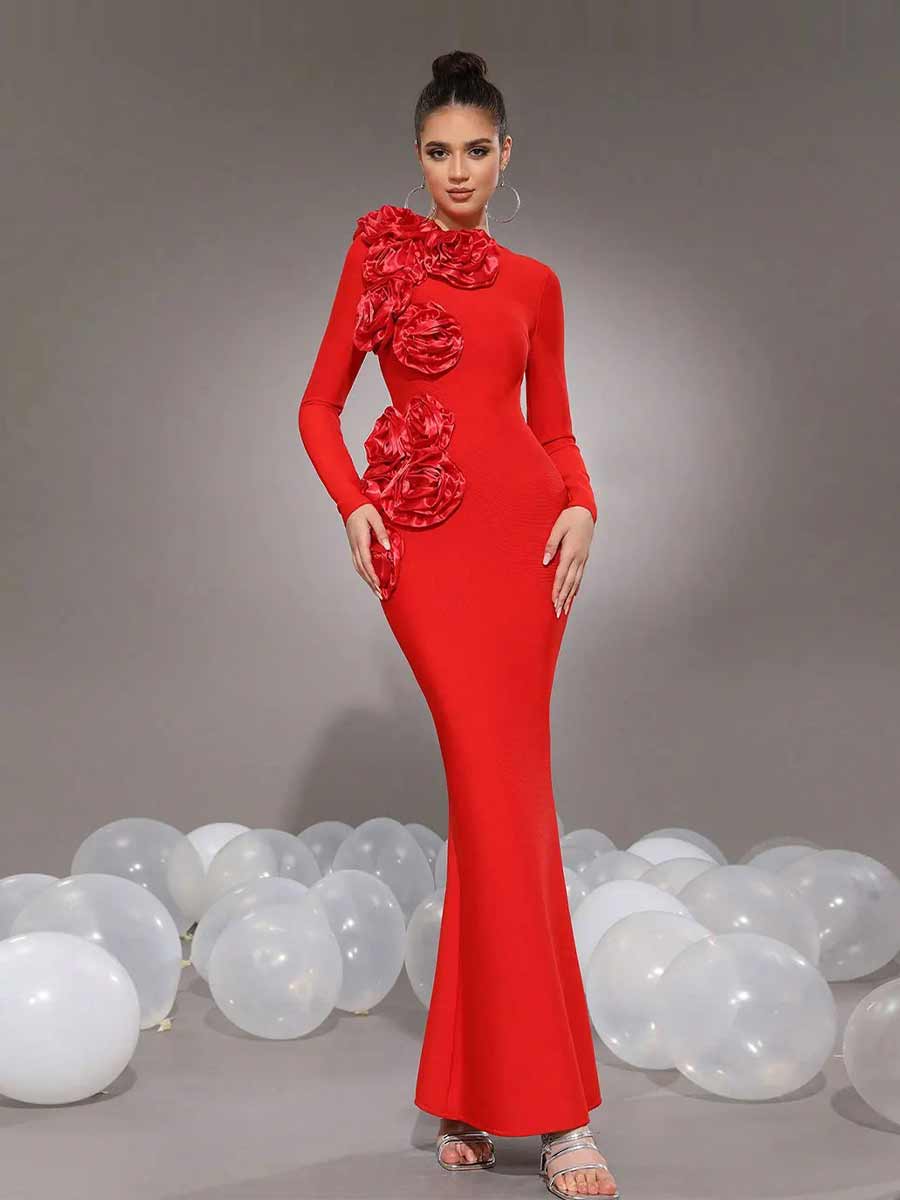 Marcella Flower Bandage Maxi Dress