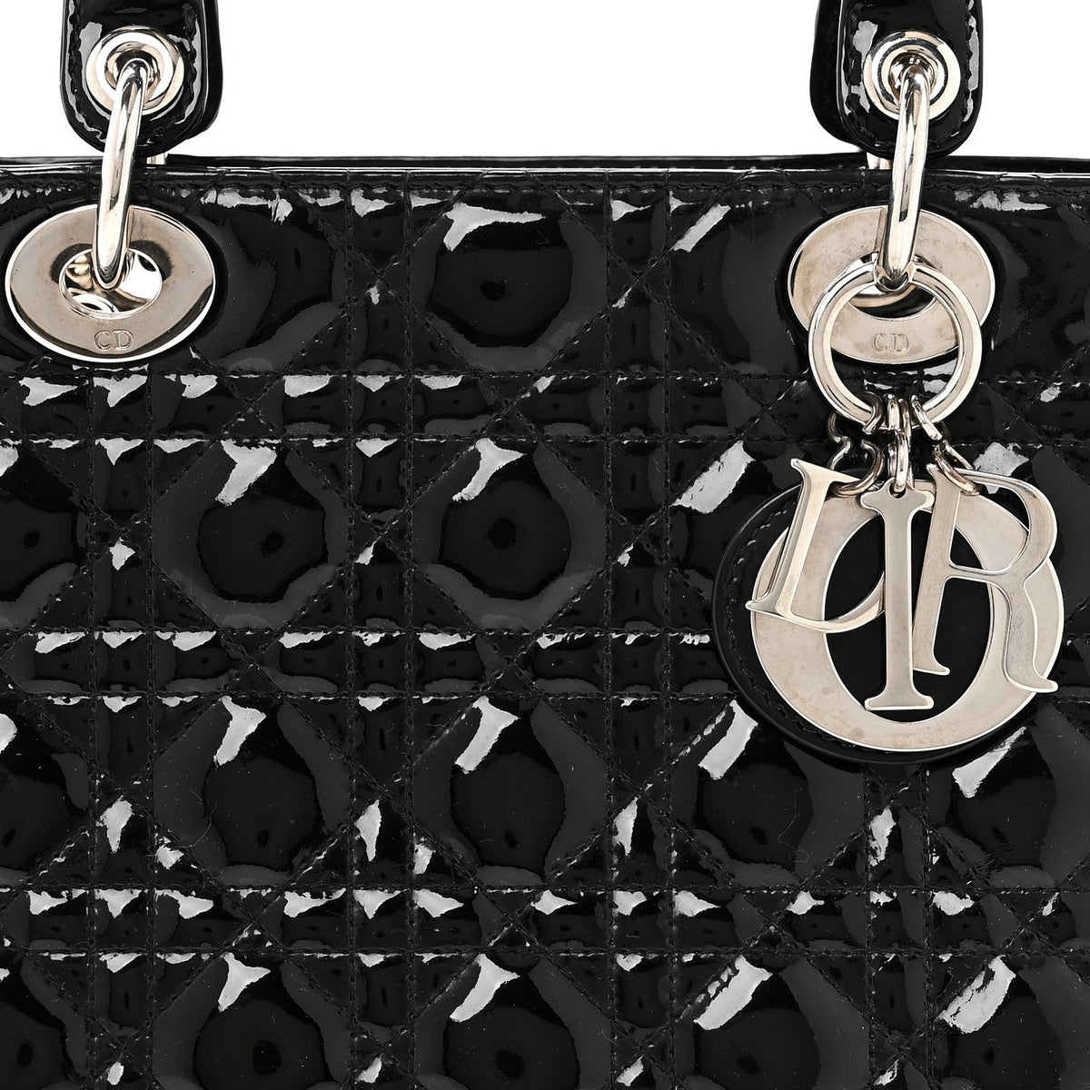Patent Cannage Medium Lady Dior Black