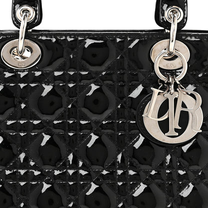 Patent Cannage Medium Lady Dior Black