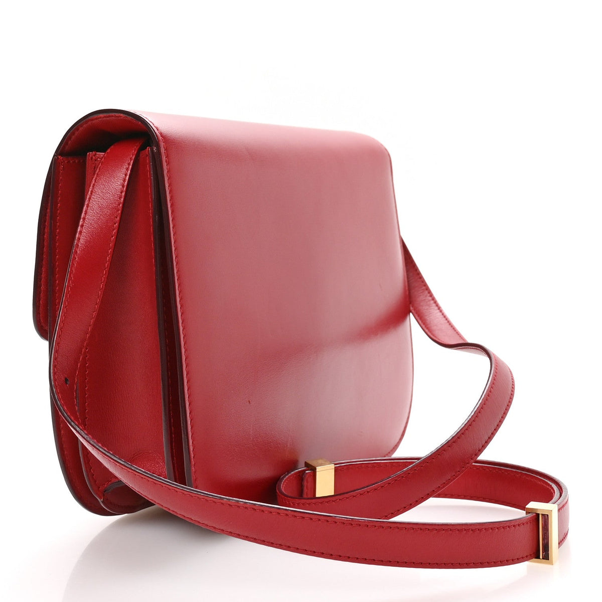 Box Calfskin Medium Classic Box Flap Bag Red