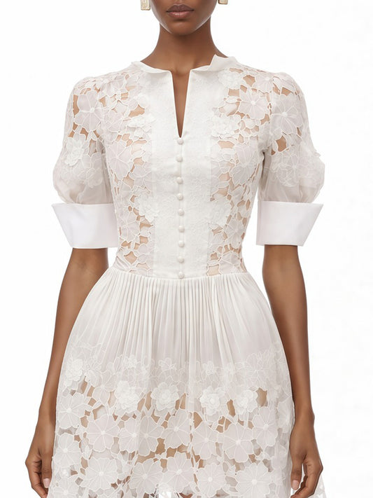Sophia White Floral Mini Dress