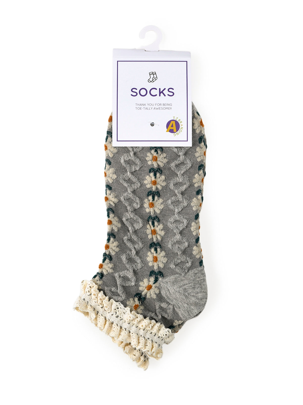 Rufia - Summer Floral Pattern Lace Trim Low-Cut Socks