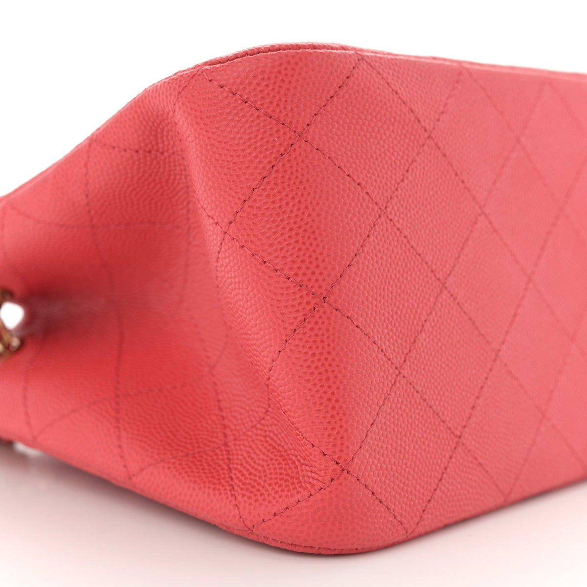 Caviar Quilted Mini Bucket Bag Dark Pink