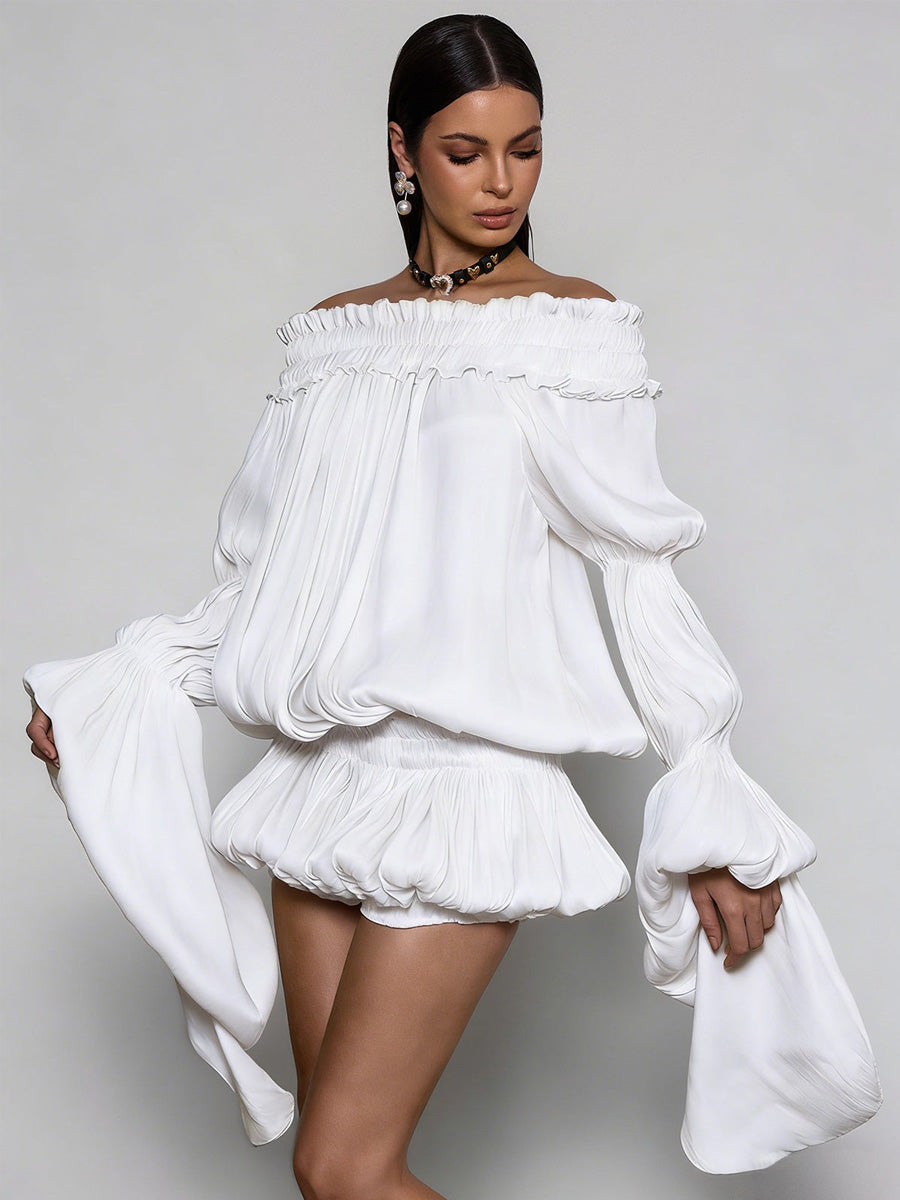 Karina Off Shoulder Ruched Dress Set