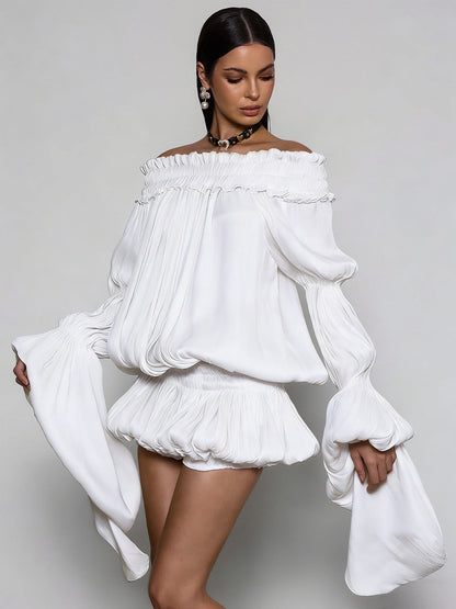 Karina Off Shoulder Ruched Dress Set