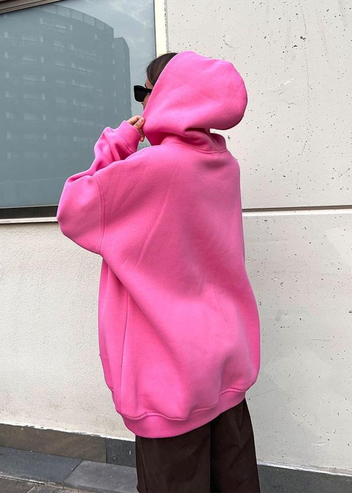Oversized Polar Fleece Hoodie With Kangaroo Pocket