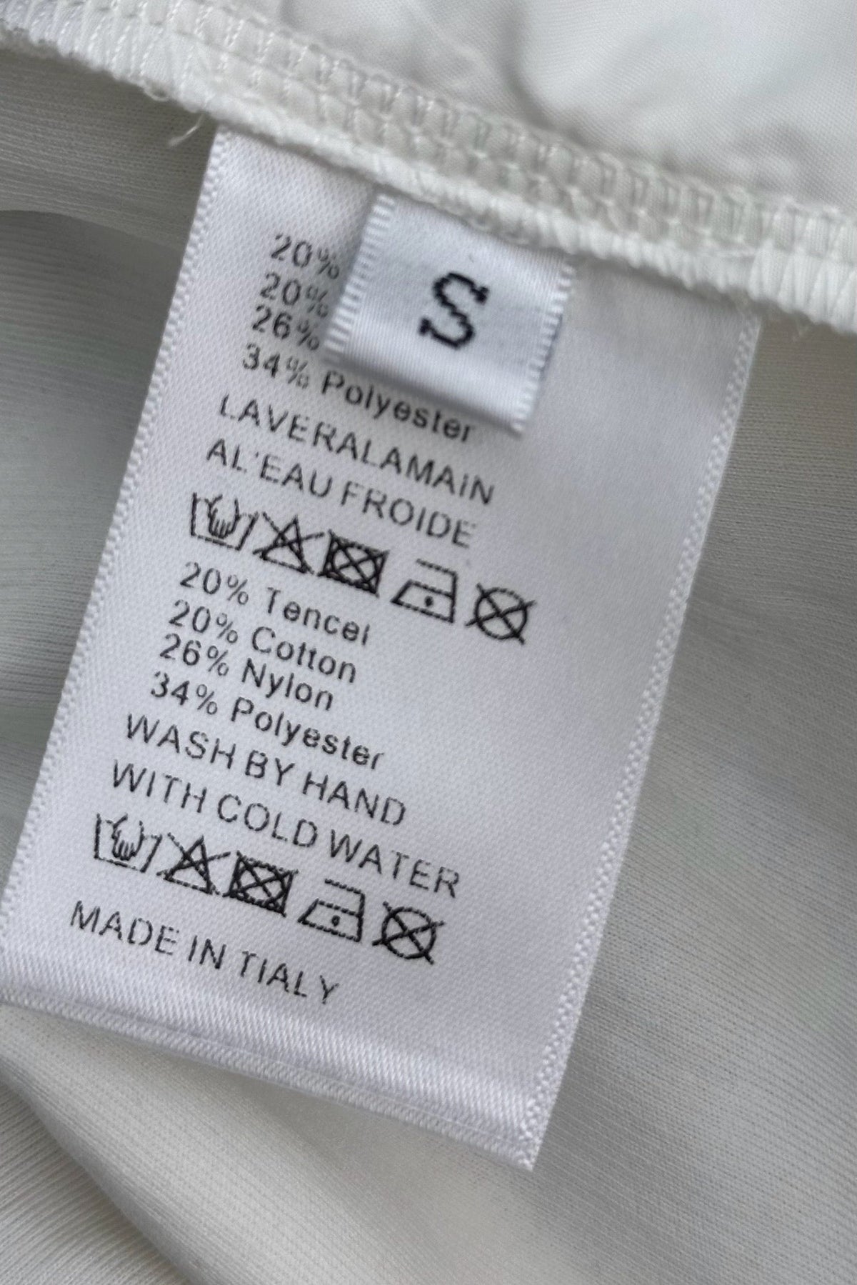 Miu Drawstring Webbing Pants White Tencel Cotton Fabric 350207
