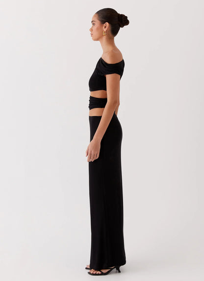 Margot One Shoulder Maxi Dress - Black
