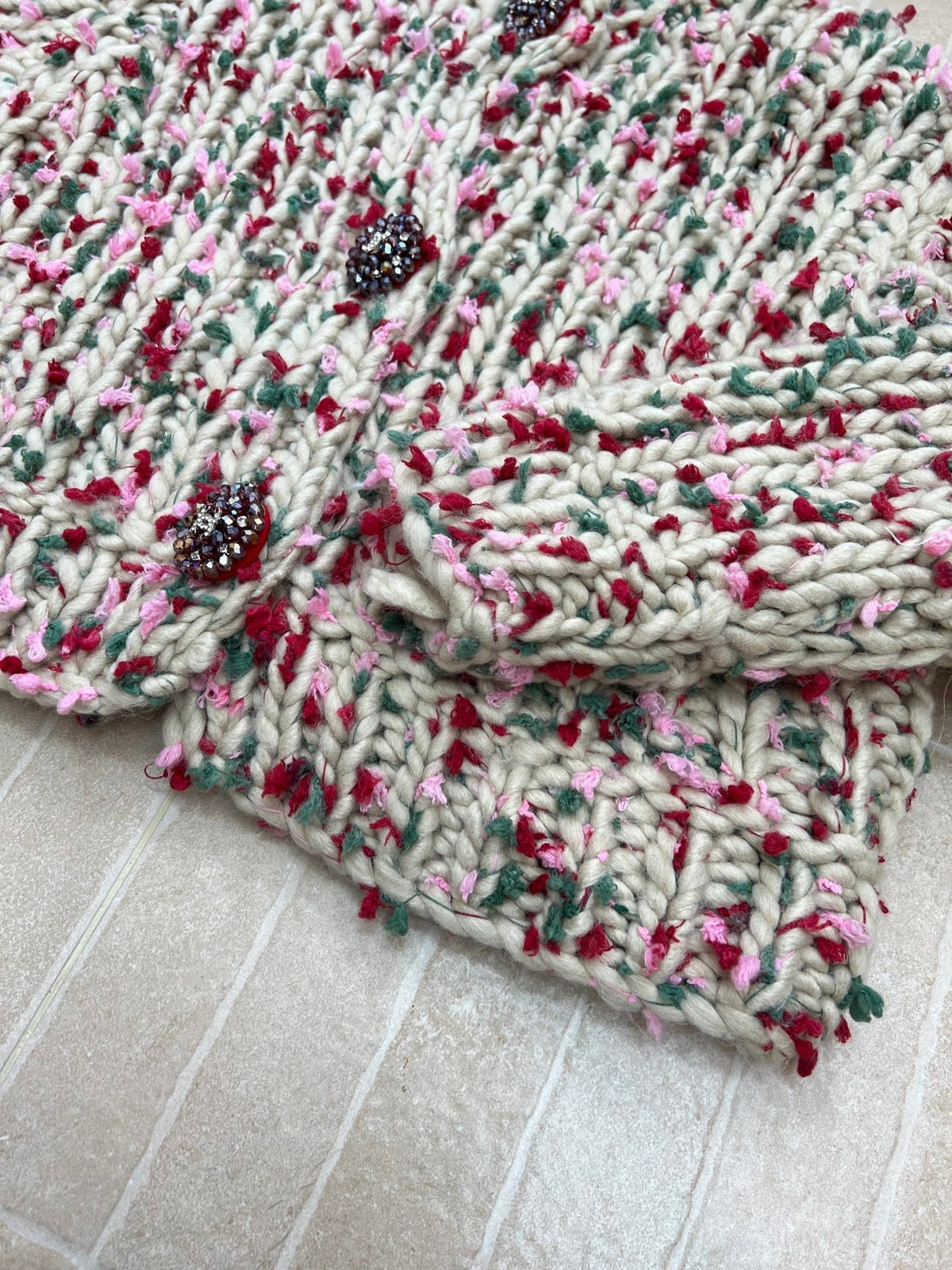 Chanel Hand-crocheted Colorful Pom-pom Coat Cashmere