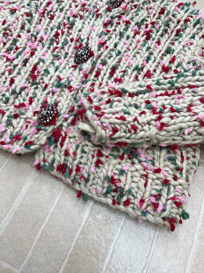 Chanel Hand-crocheted Colorful Pom-pom Coat Cashmere