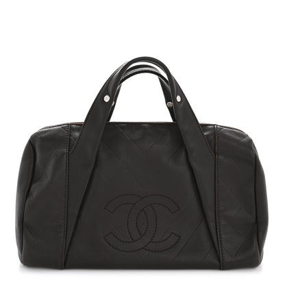 Calfskin Chevron CC All Day Long Boston Brown